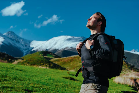 Beginner hiking outdoors