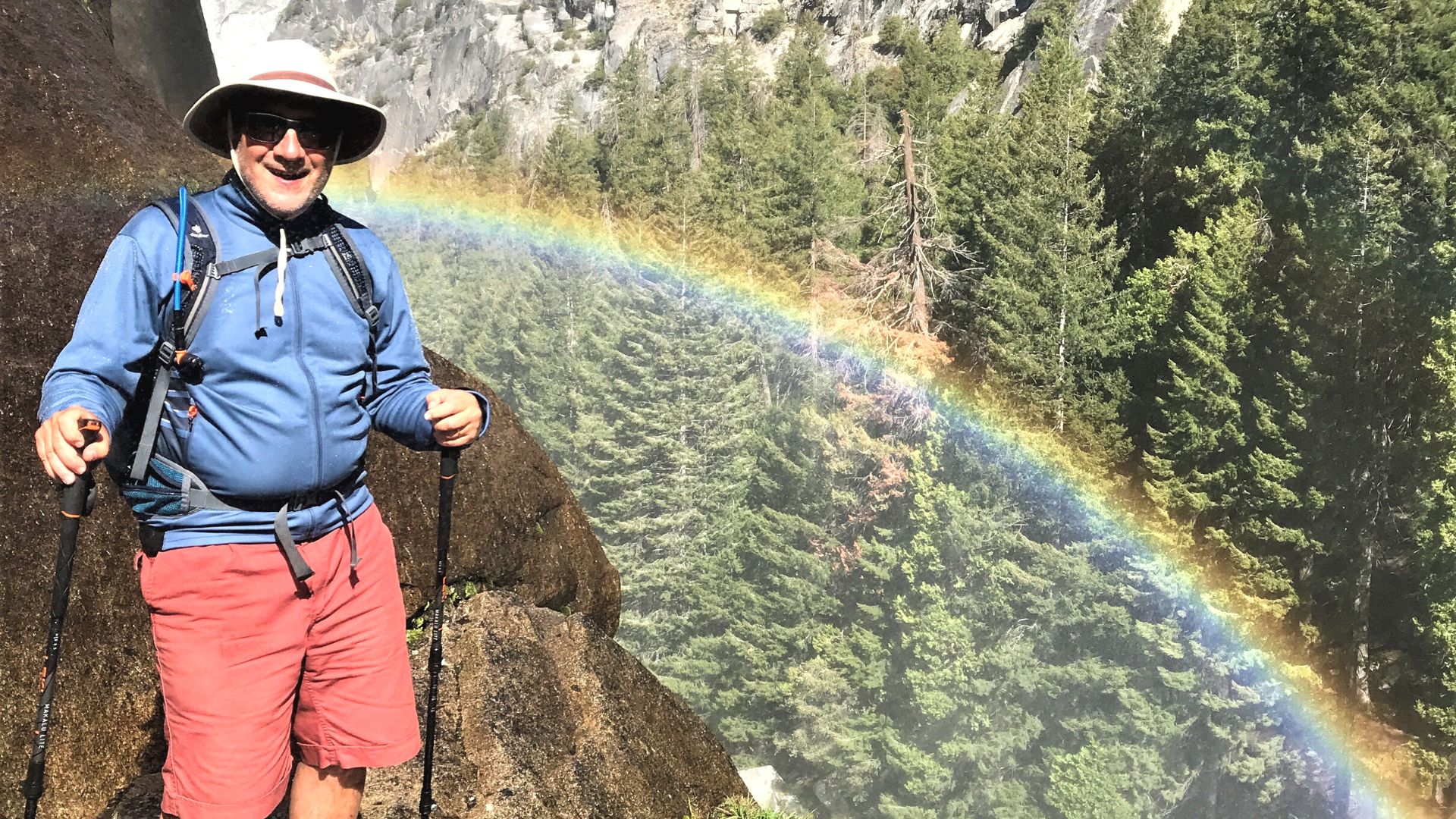 Beginner hiking on an established outdoor trail