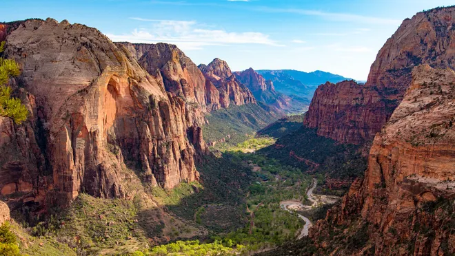 Mountain national park hiking trail and outdoor adventure