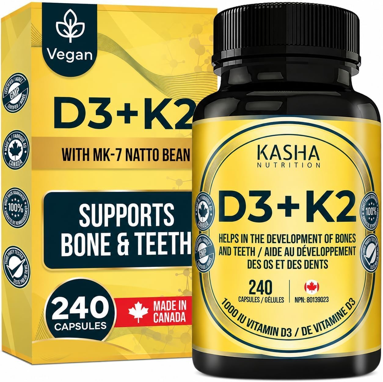 Vitamin D3 and K2