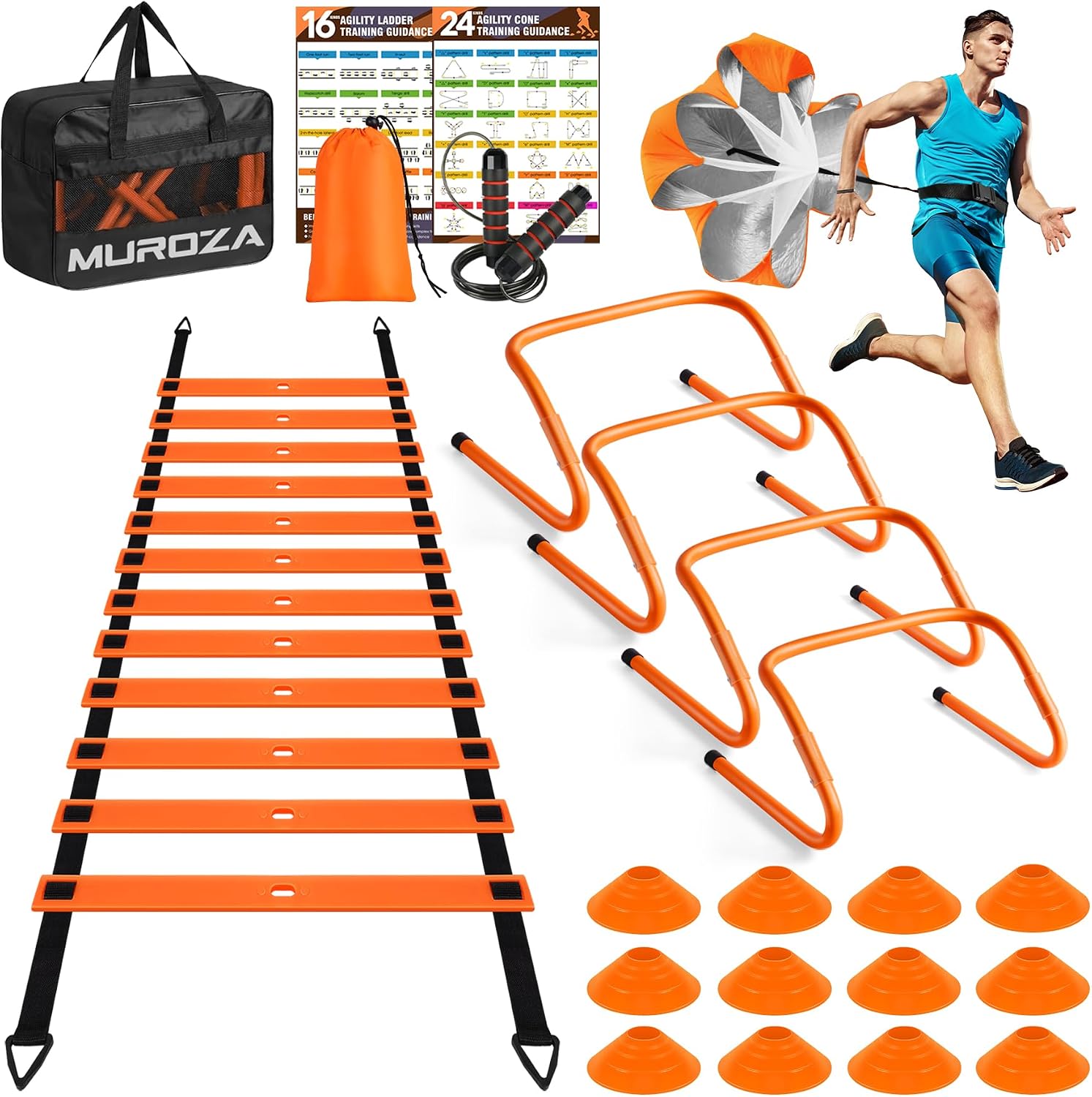 Agility ladder for cardio, footwork, and conditioning workouts